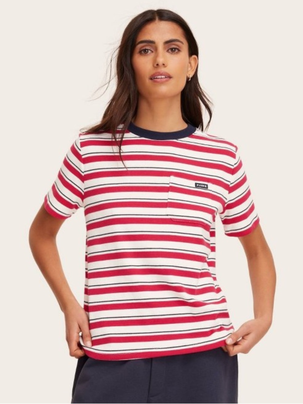 Parke x Target Striped Pocket Tee in Red, White & Navy Set w/ matching shorts